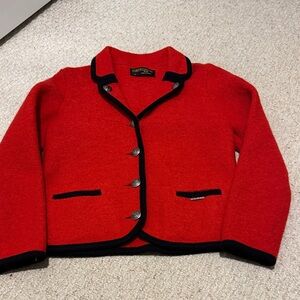 Geiger Boiled Wool Tyrol Jacket Red and Black size 40